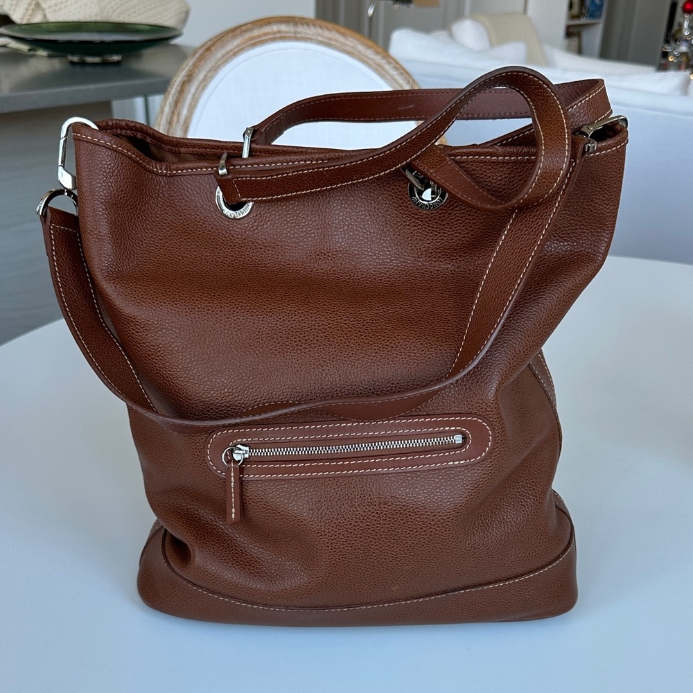 Longchamp Pebble Leather Vintage Tote